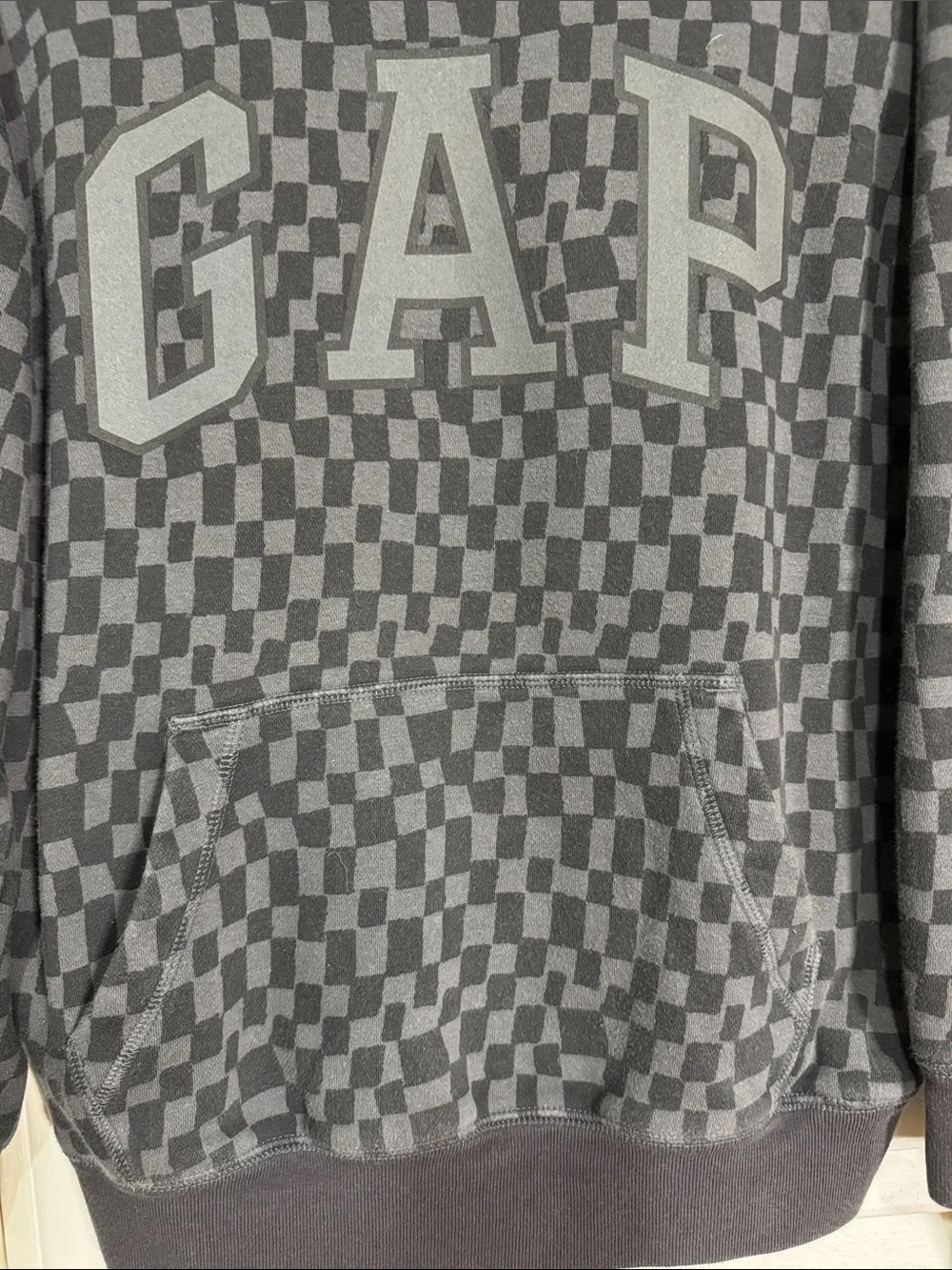 GAP Dark Gray Checkerboard Hoodie & Joggers. Like New. Size Boys XXL.
